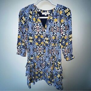 Loft Floral Ruffle Swing Dress - Sz XSP